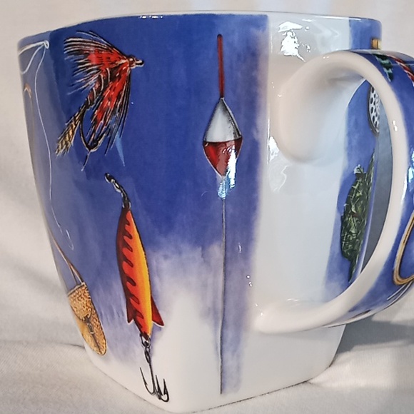 Crown Trent Fine Bone China Square Mug. "Best Fisherman". Flawless Condition. - Picture 2 of 14